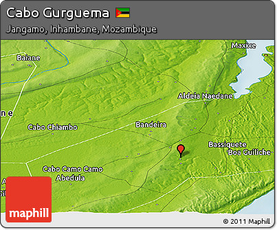 Physical Panoramic Map of Cabo Gurguema
