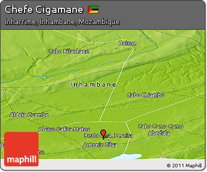 Physical Panoramic Map of Chefe Cigamane