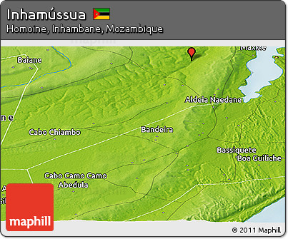 Physical Panoramic Map of Inhamússua