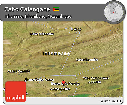 Satellite Panoramic Map of Cabo Calangane