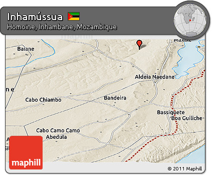 Shaded Relief Panoramic Map of Inhamússua