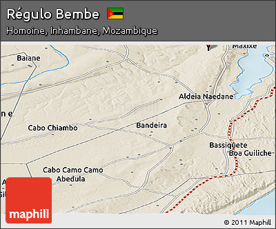 Shaded Relief Panoramic Map of Régulo Bembe