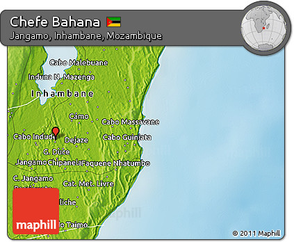 Physical 3D Map of Chefe Bahana