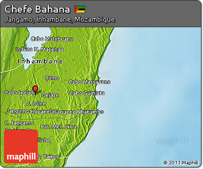 Physical 3D Map of Chefe Bahana