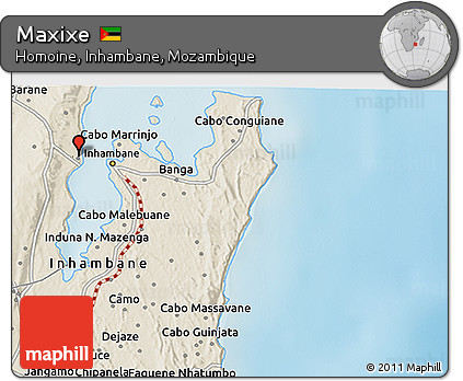 Shaded Relief 3D Map of Maxixe