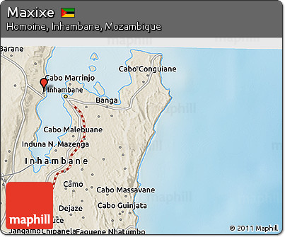 Shaded Relief 3D Map of Maxixe