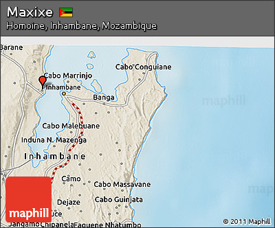 Shaded Relief 3D Map of Maxixe