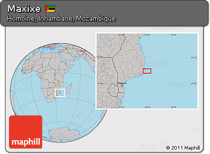 Gray Location Map of Maxixe