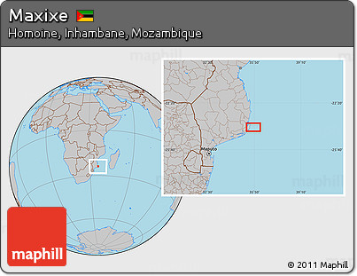 Gray Location Map of Maxixe