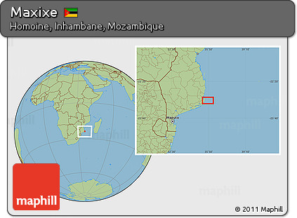 Savanna Style Location Map of Maxixe