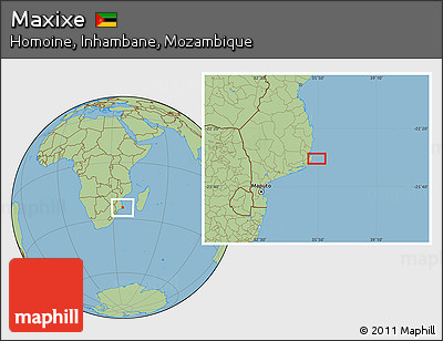 Savanna Style Location Map of Maxixe