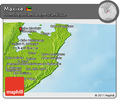 Physical Panoramic Map of Maxixe