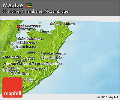 Physical Panoramic Map of Maxixe