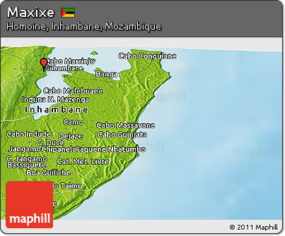 Physical Panoramic Map of Maxixe