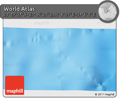 Physical 3D Map of the Area around 24° 2' 59" S, 36° 37' 30" E