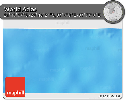 Physical 3D Map of the Area around 24° 2' 59" S, 37° 28' 30" E