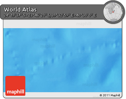 Physical 3D Map of the Area around 24° 2' 59" S, 40° 1' 29" E