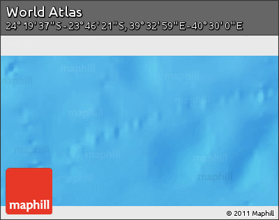 Physical 3D Map of the Area around 24° 2' 59" S, 40° 1' 29" E
