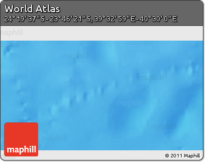 Physical 3D Map of the Area around 24° 2' 59" S, 40° 1' 29" E