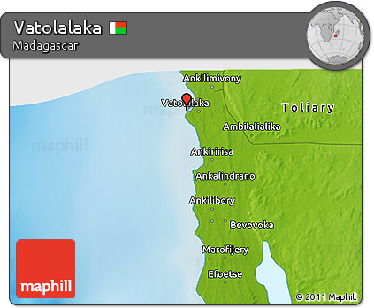Physical 3D Map of Vatolalaka