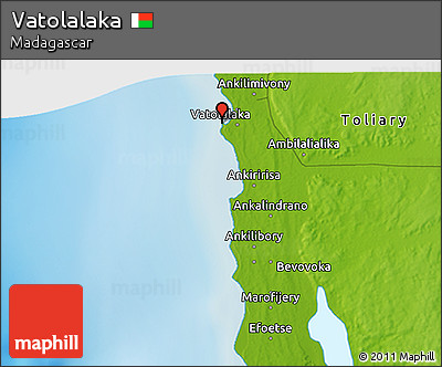 Physical 3D Map of Vatolalaka