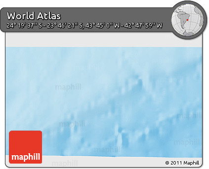 Physical 3D Map of the Area around 24° 2' 59" S, 43° 16' 29" W