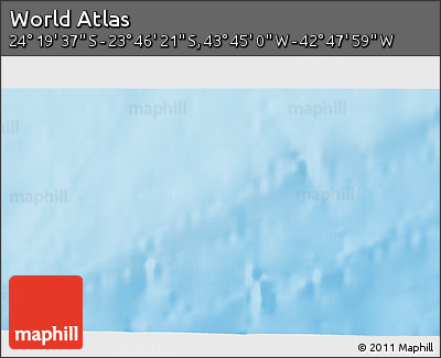 Physical 3D Map of the Area around 24° 2' 59" S, 43° 16' 29" W