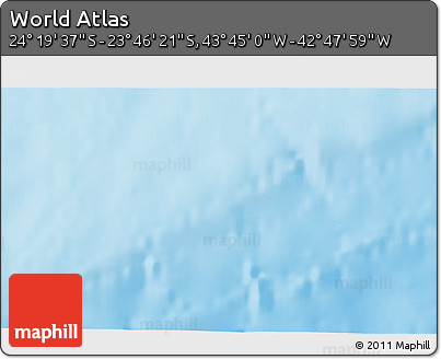 Physical 3D Map of the Area around 24° 2' 59" S, 43° 16' 29" W