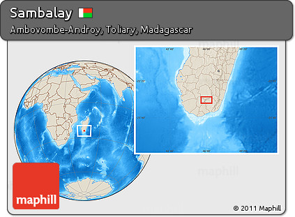 Shaded Relief Location Map of Sambalay
