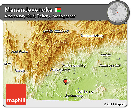 Physical Panoramic Map of Manandevenoka