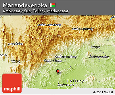 Physical Panoramic Map of Manandevenoka