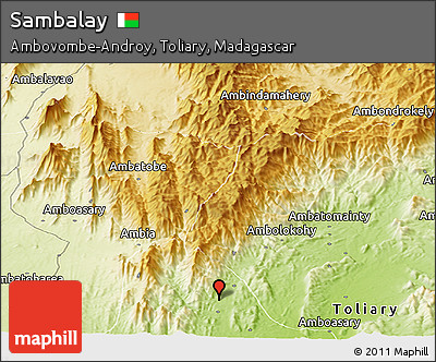 Physical Panoramic Map of Sambalay