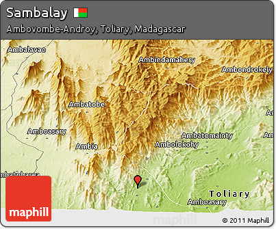 Physical Panoramic Map of Sambalay