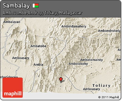 Shaded Relief Panoramic Map of Sambalay