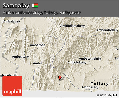 Shaded Relief Panoramic Map of Sambalay