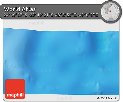 Physical 3D Map of the Area around 24° 2' 59" S, 48° 31' 29" E