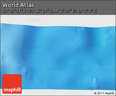 Physical 3D Map of the Area around 24° 2' 59" S, 48° 31' 29" E