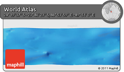 Physical Panoramic Map of the Area around 24° 2' 59" S, 49° 22' 30" E