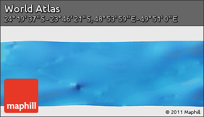 Physical Panoramic Map of the Area around 24° 2' 59" S, 49° 22' 30" E