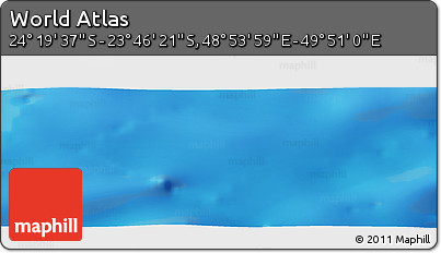 Physical Panoramic Map of the Area around 24° 2' 59" S, 49° 22' 30" E