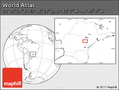 Blank Location Map of the Area around 24° 2' 59" S, 49° 13' 30" W