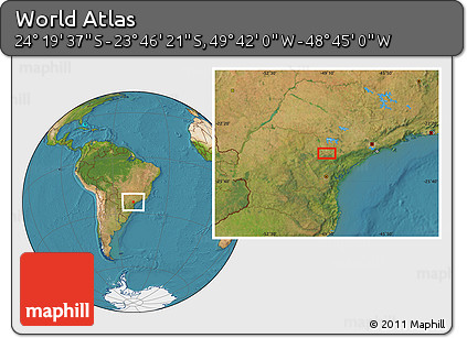 Satellite Location Map of the Area around 24° 2' 59" S, 49° 13' 30" W