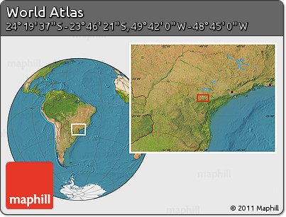 Satellite Location Map of the Area around 24° 2' 59" S, 49° 13' 30" W