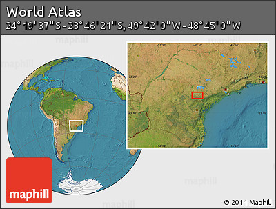 Satellite Location Map of the Area around 24° 2' 59" S, 49° 13' 30" W