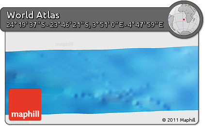 Physical Panoramic Map of the Area around 24° 2' 59" S, 4° 19' 30" E