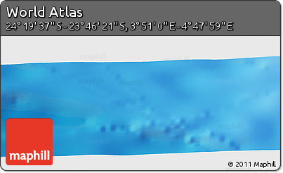 Physical Panoramic Map of the Area around 24° 2' 59" S, 4° 19' 30" E