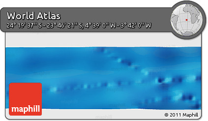 Shaded Relief Panoramic Map of the Area around 24° 2' 59" S, 4° 10' 30" W