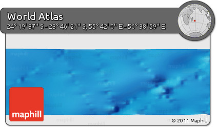 Physical Panoramic Map of the Area around 24° 2' 59" S, 56° 10' 29" E