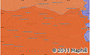 Political Map of the area around 24° 2' 59" S, 57° 43' 30" W