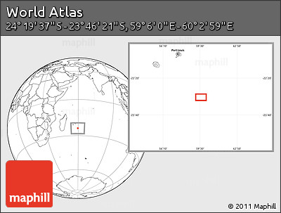 Blank Location Map of the Area around 24° 2' 59" S, 59° 34' 30" E